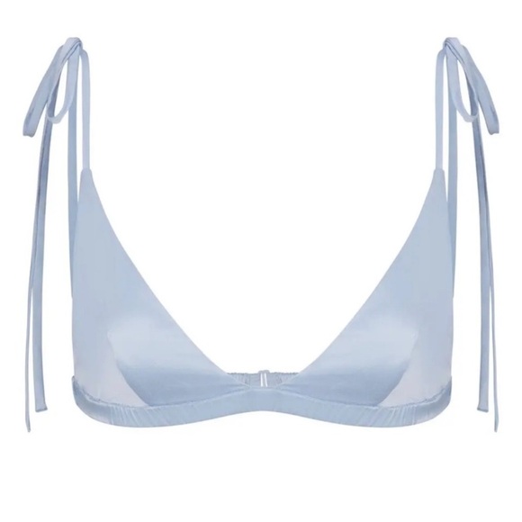 SKIMS Bridal Triangle Silk Bralette in Glacier size‎ M NWT - Picture 2 of 9
